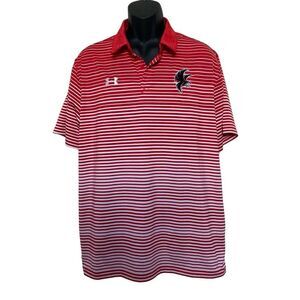 Under Armour Atlanta Falcons NFL Polo Shirt Football Red White Stripes Men’s XL